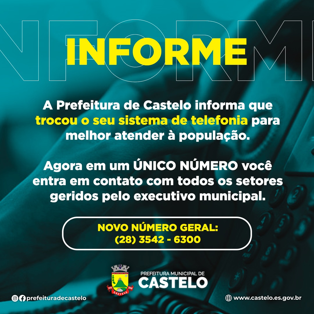 Informe: Prefeitura de Castelo troca sistema de telefonia para melhor atender à população